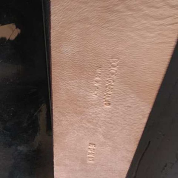 Dolce & Gabbana leather brown belt crocodile belt brass buckle SZ 38 made italy - Picture 6 of 12